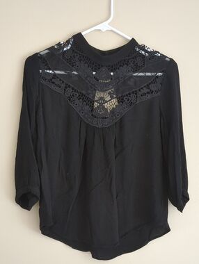 Small A. Byer Black Shirt Top